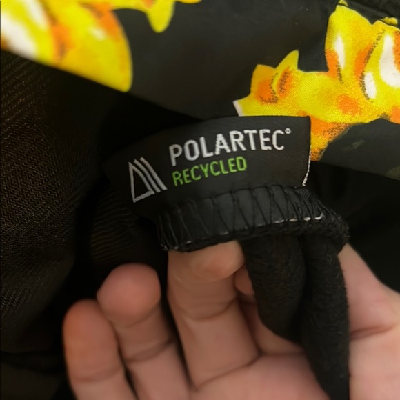 The North Face Black and Yellow Utility Jacket with Sunflower Design - Picture 3 of 4